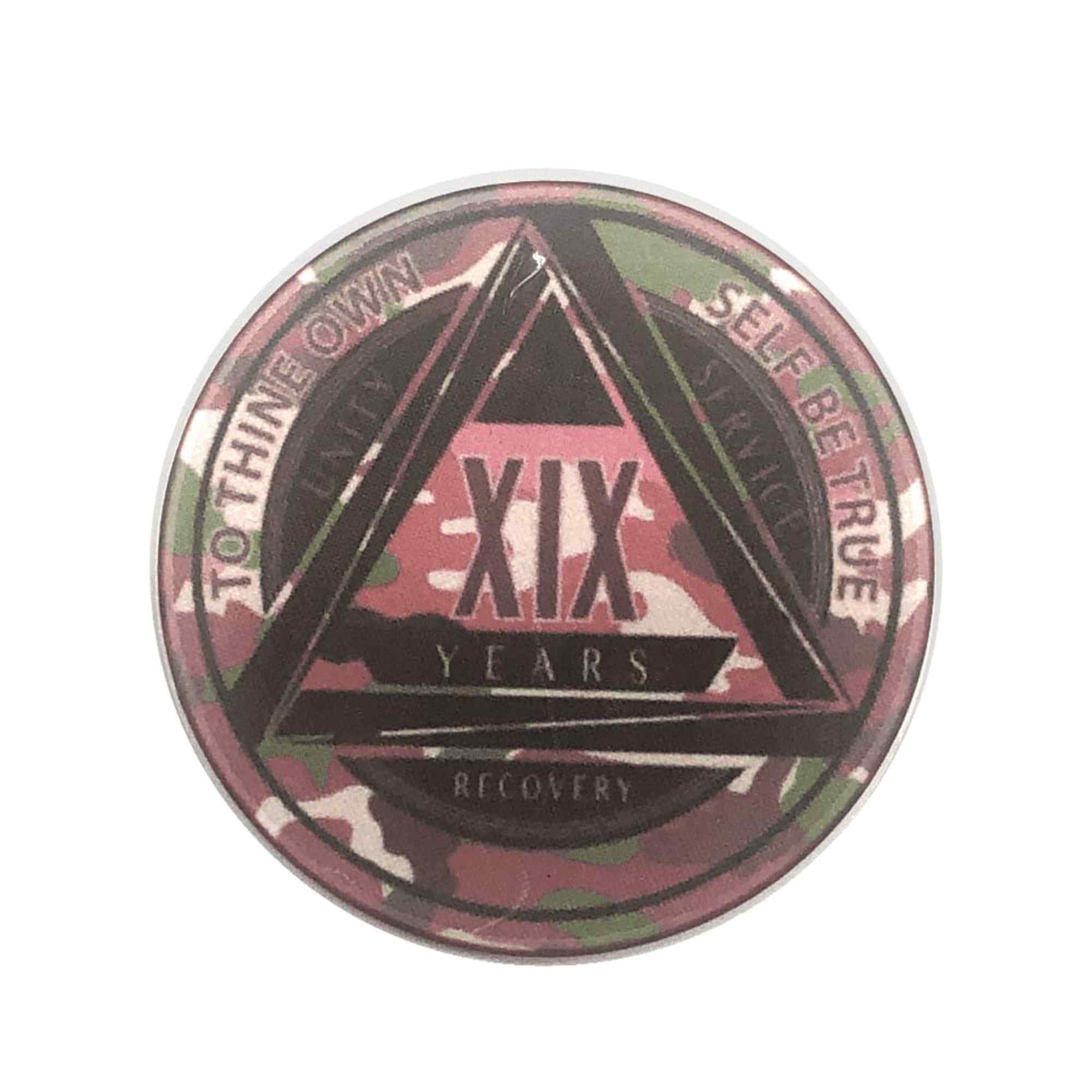 Pink Camo AA Coin 1-50yrs Sobriety Chip