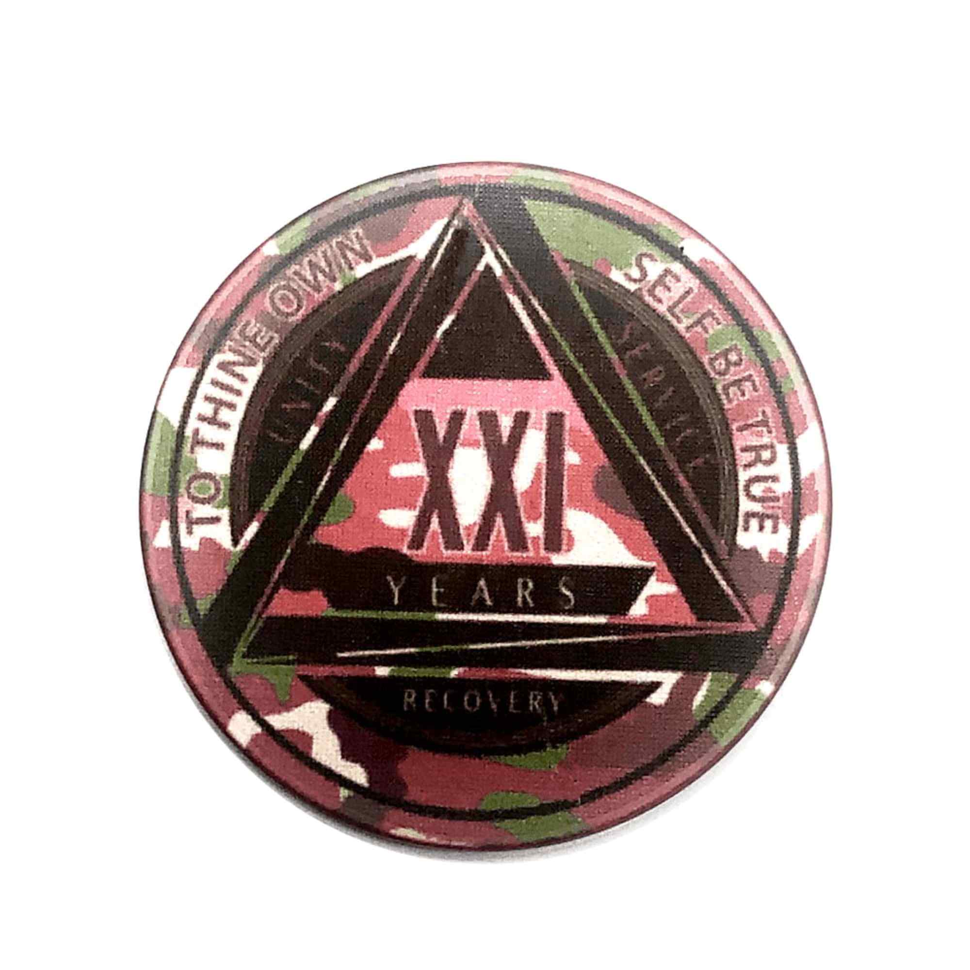 Pink Camo AA Coin 1-50yrs Sobriety Chip