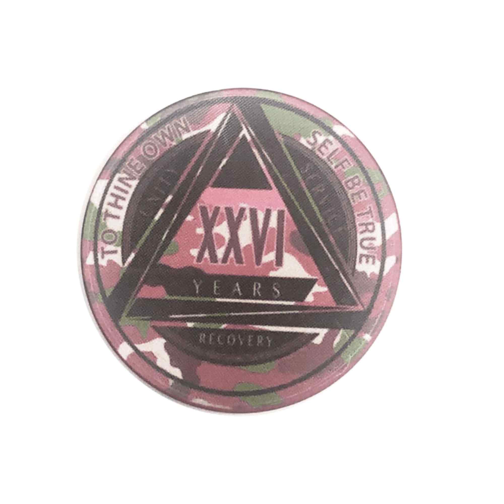 Pink Camo AA Coin 1-50yrs Sobriety Chip