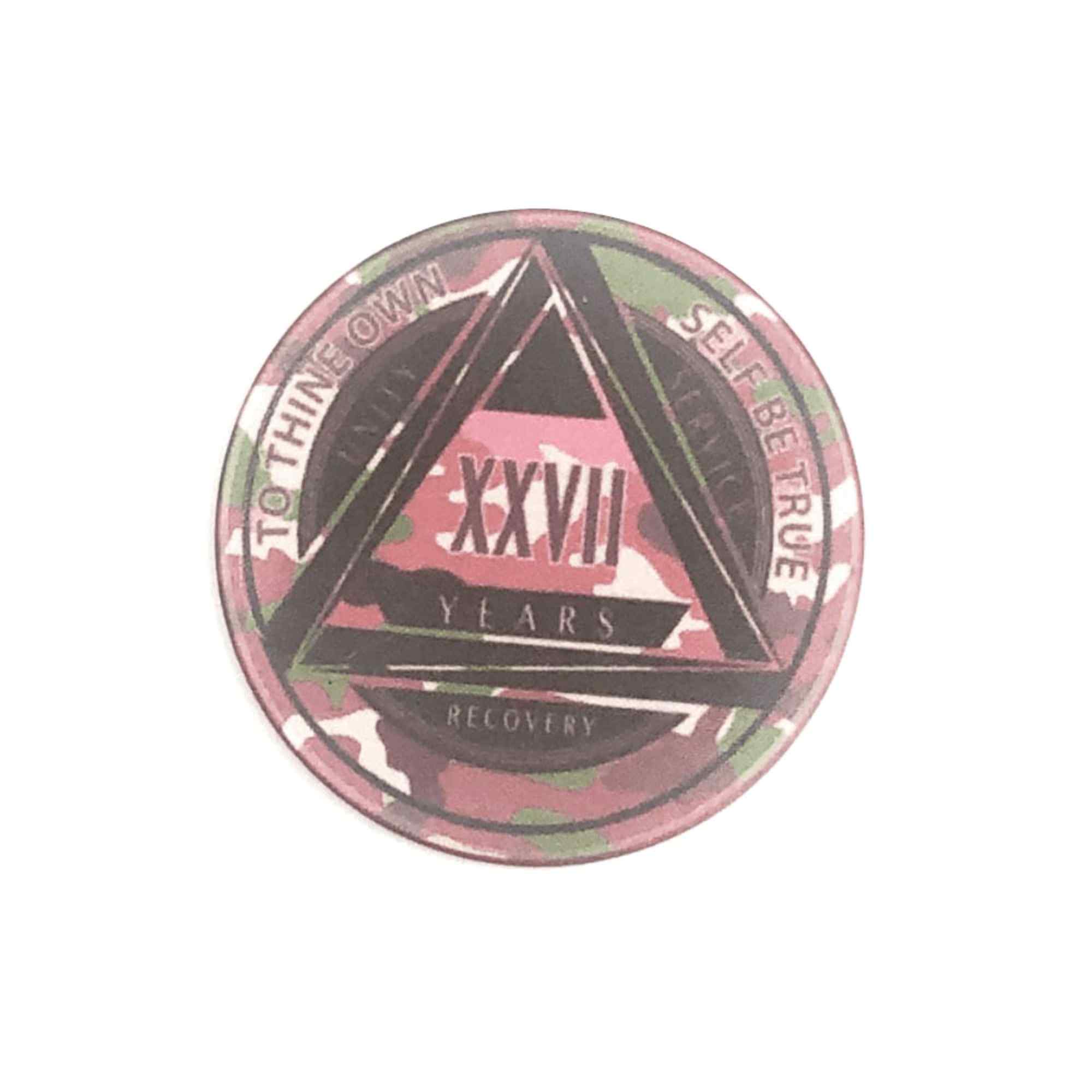 Pink Camo AA Coin 1-50yrs Sobriety Chip