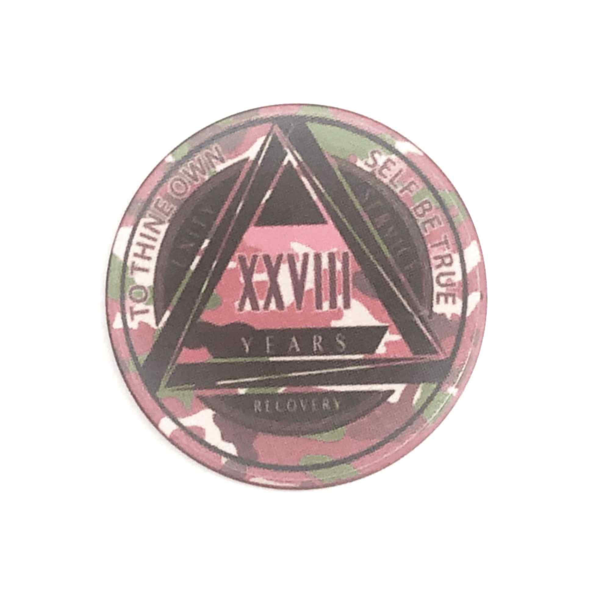 Pink Camo AA Coin 1-50yrs Sobriety Chip