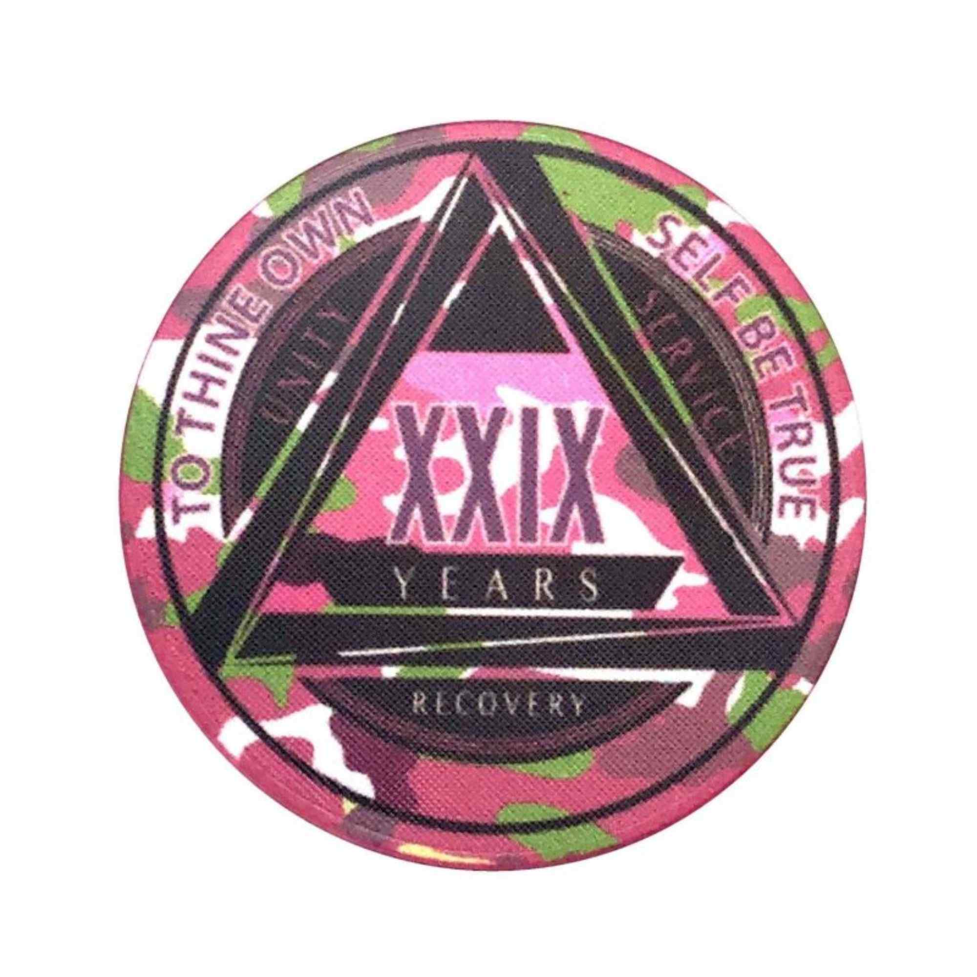 Pink Camo AA Coin 1-50yrs Sobriety Chip