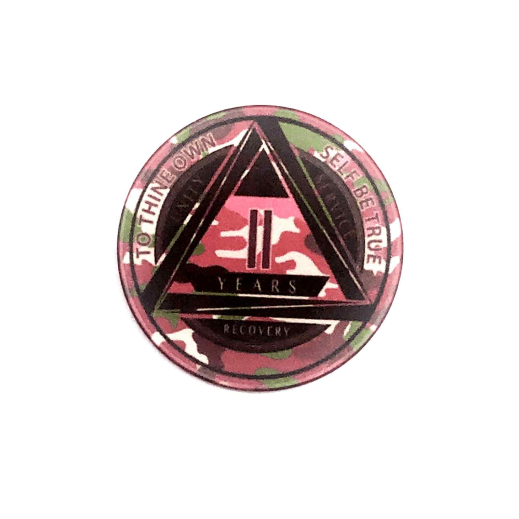Pink Camo AA Coin 1-50yrs Sobriety Chip