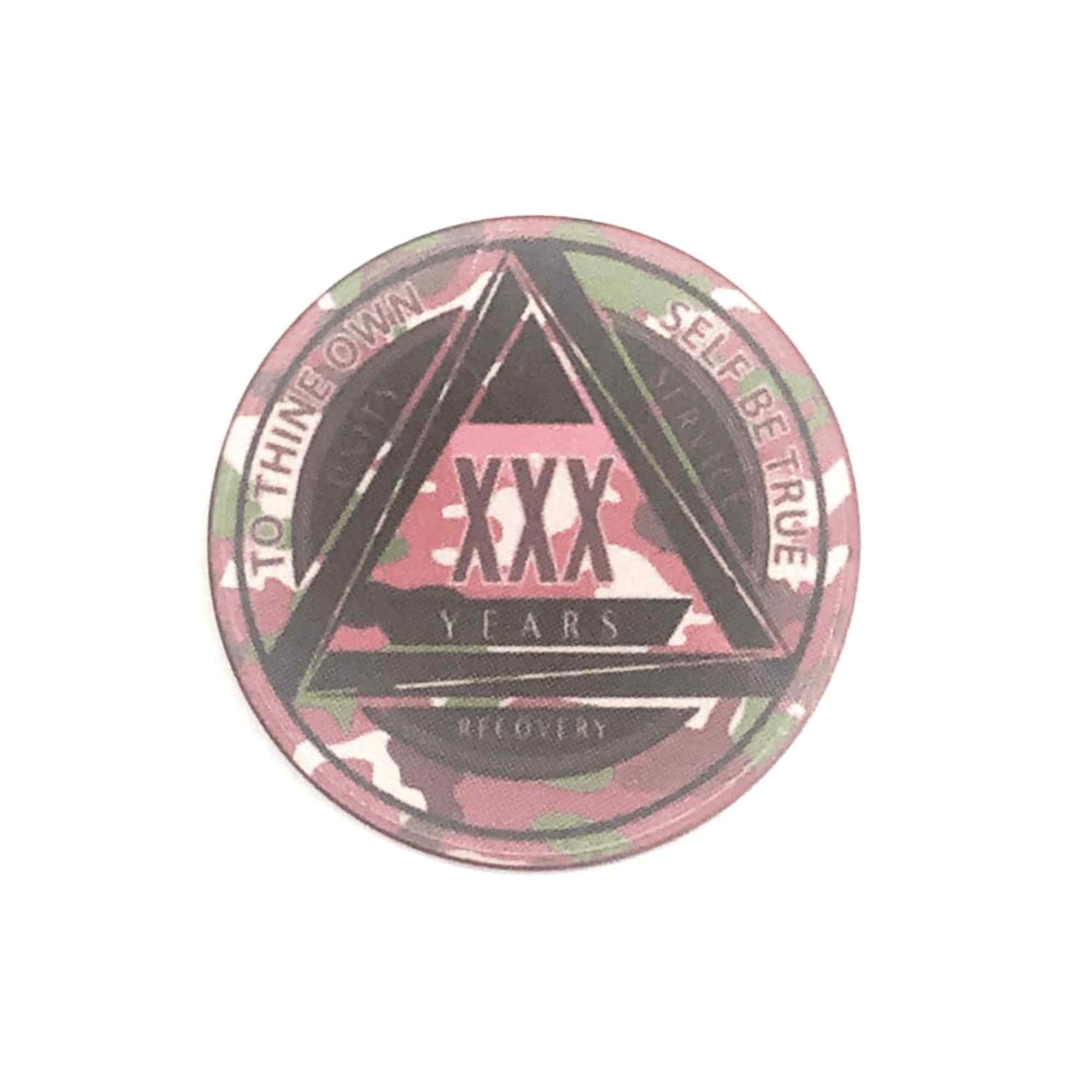 Pink Camo AA Coin 1-50yrs Sobriety Chip