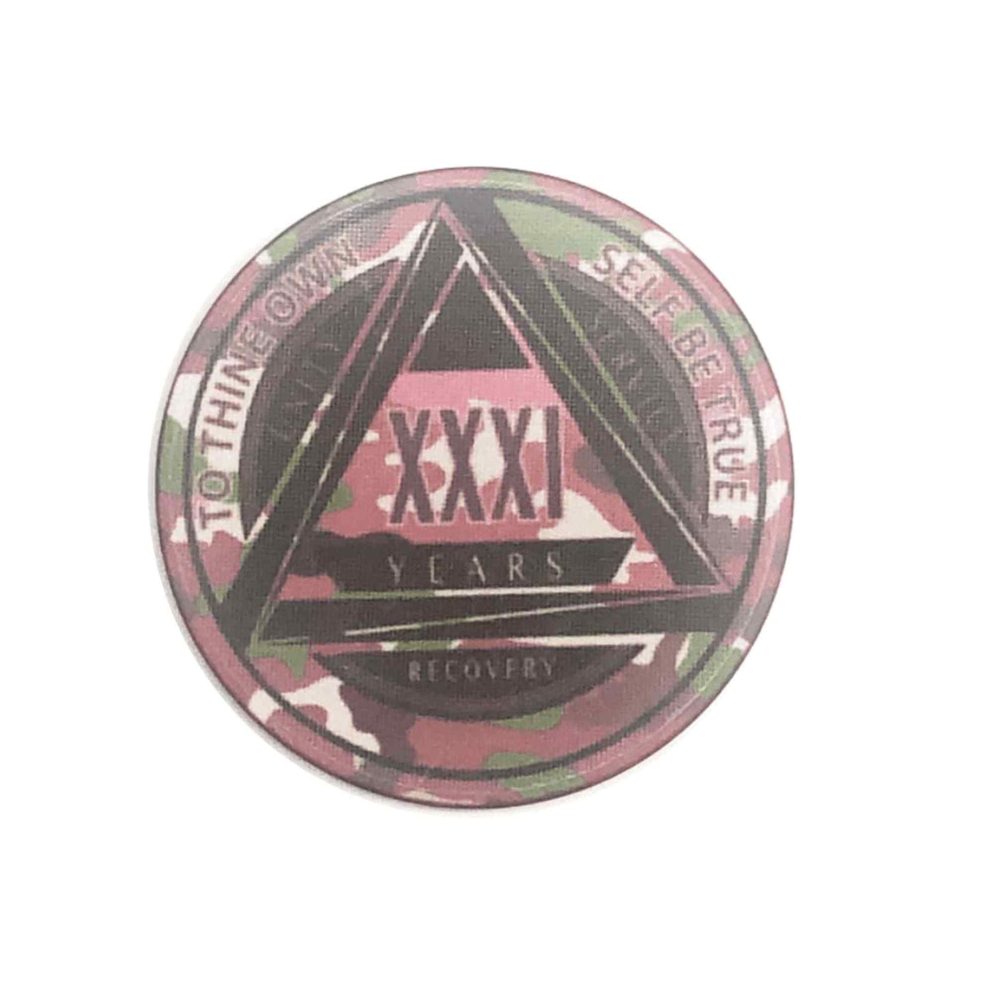 Pink Camo AA Coin 1-50yrs Sobriety Chip