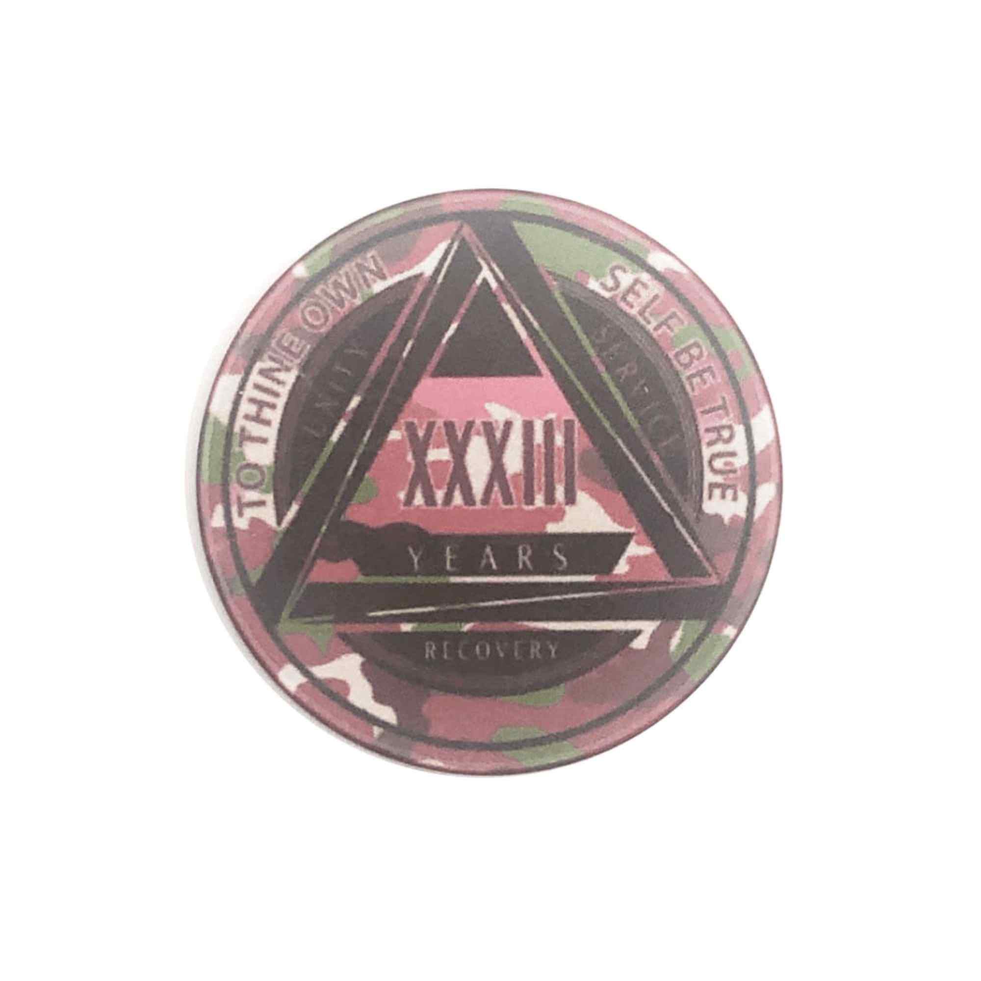 Pink Camo AA Coin 1-50yrs Sobriety Chip