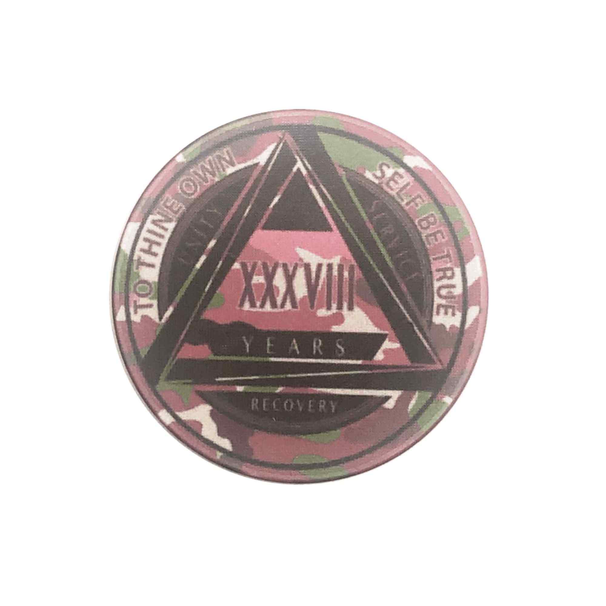 Pink Camo AA Coin 1-50yrs Sobriety Chip