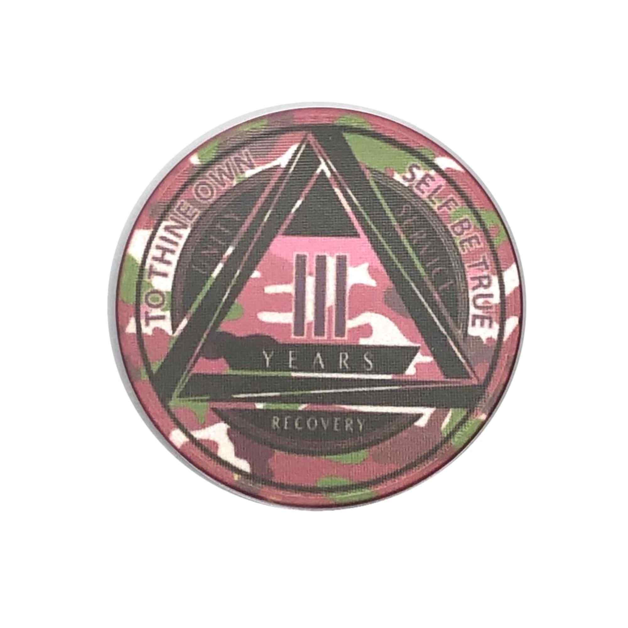 Pink Camo AA Coin 1-50yrs Sobriety Chip