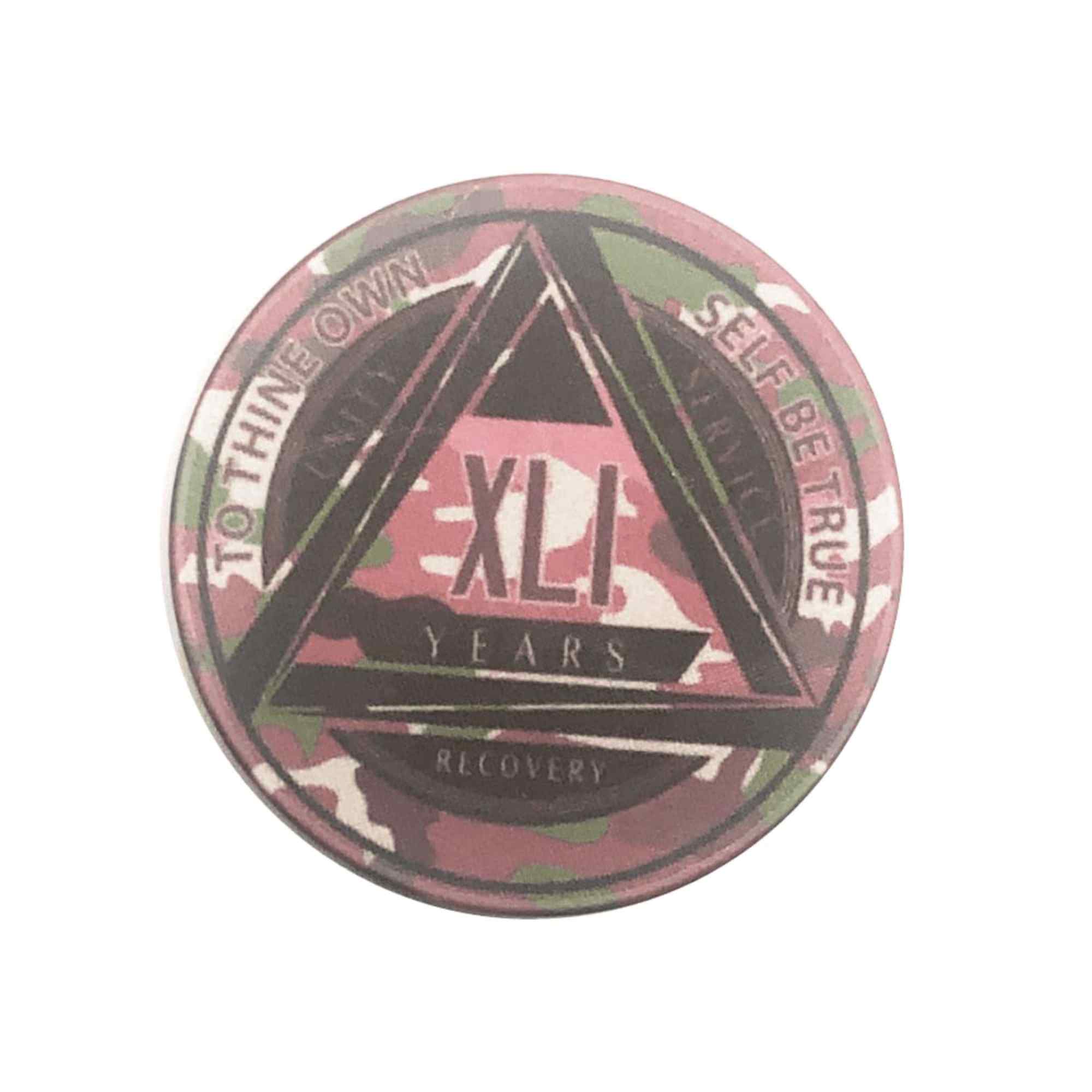 Pink Camo AA Coin 1-50yrs Sobriety Chip