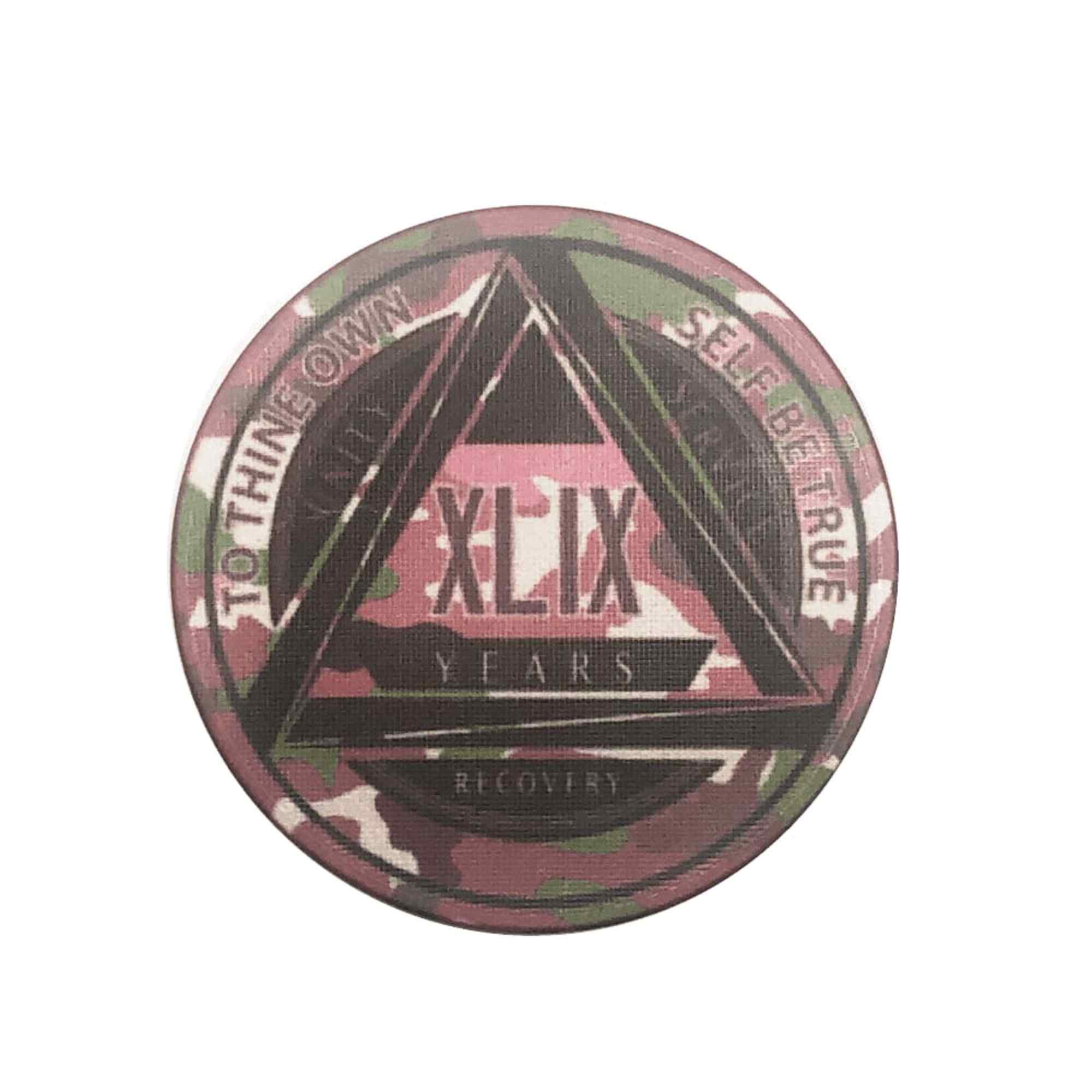 Pink Camo AA Coin 1-50yrs Sobriety Chip