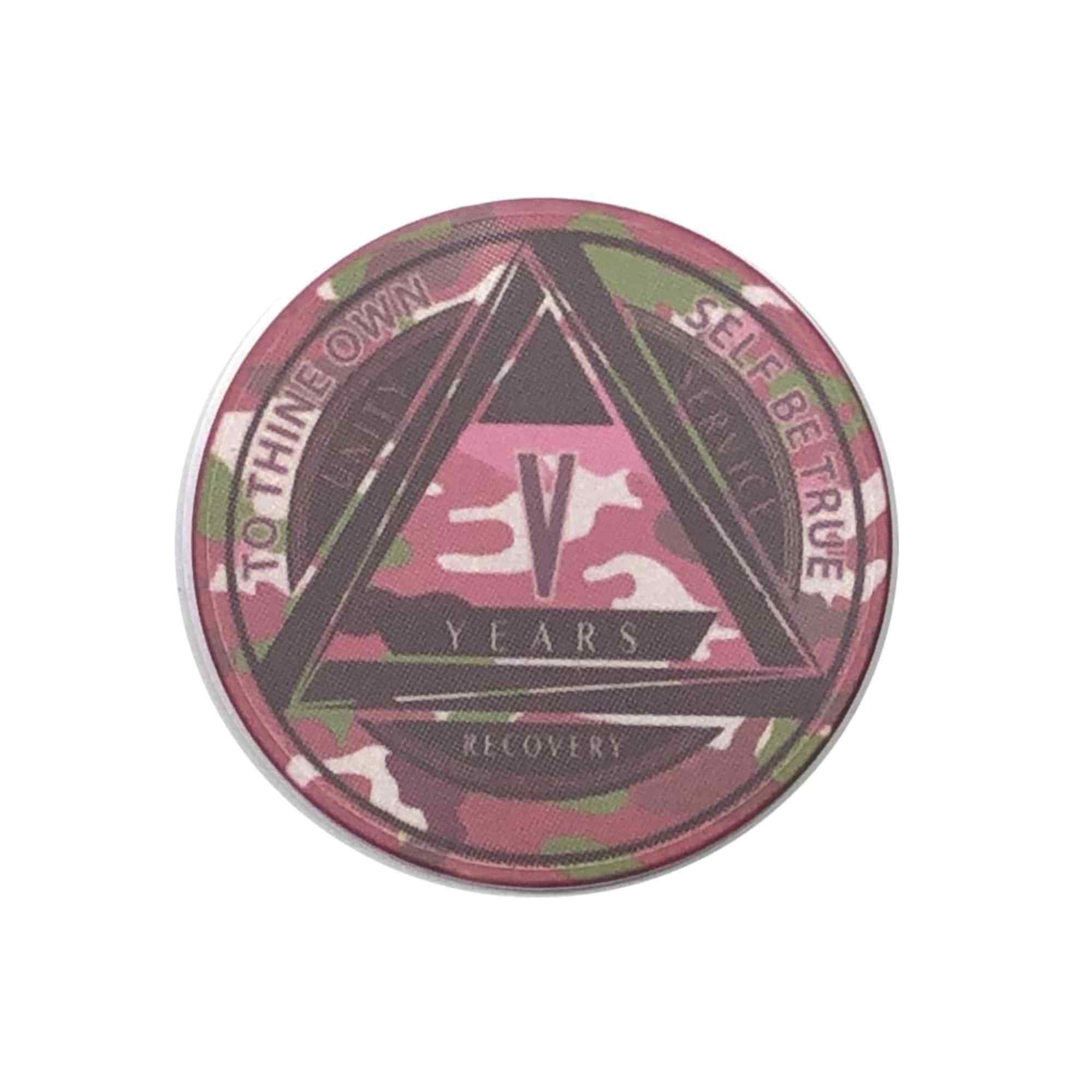 Pink Camo AA Coin 1-50yrs Sobriety Chip