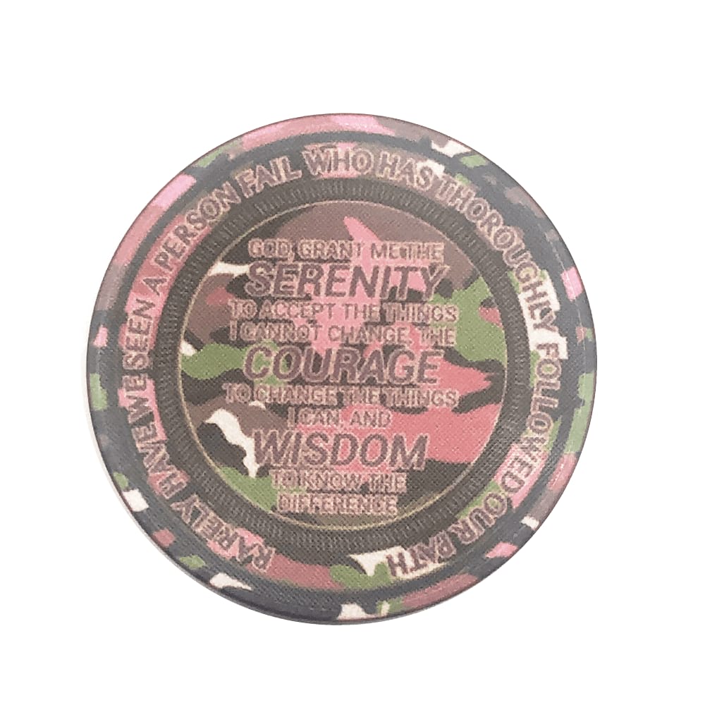 Pink Camo AA Coin 1-50yrs Sobriety Chip