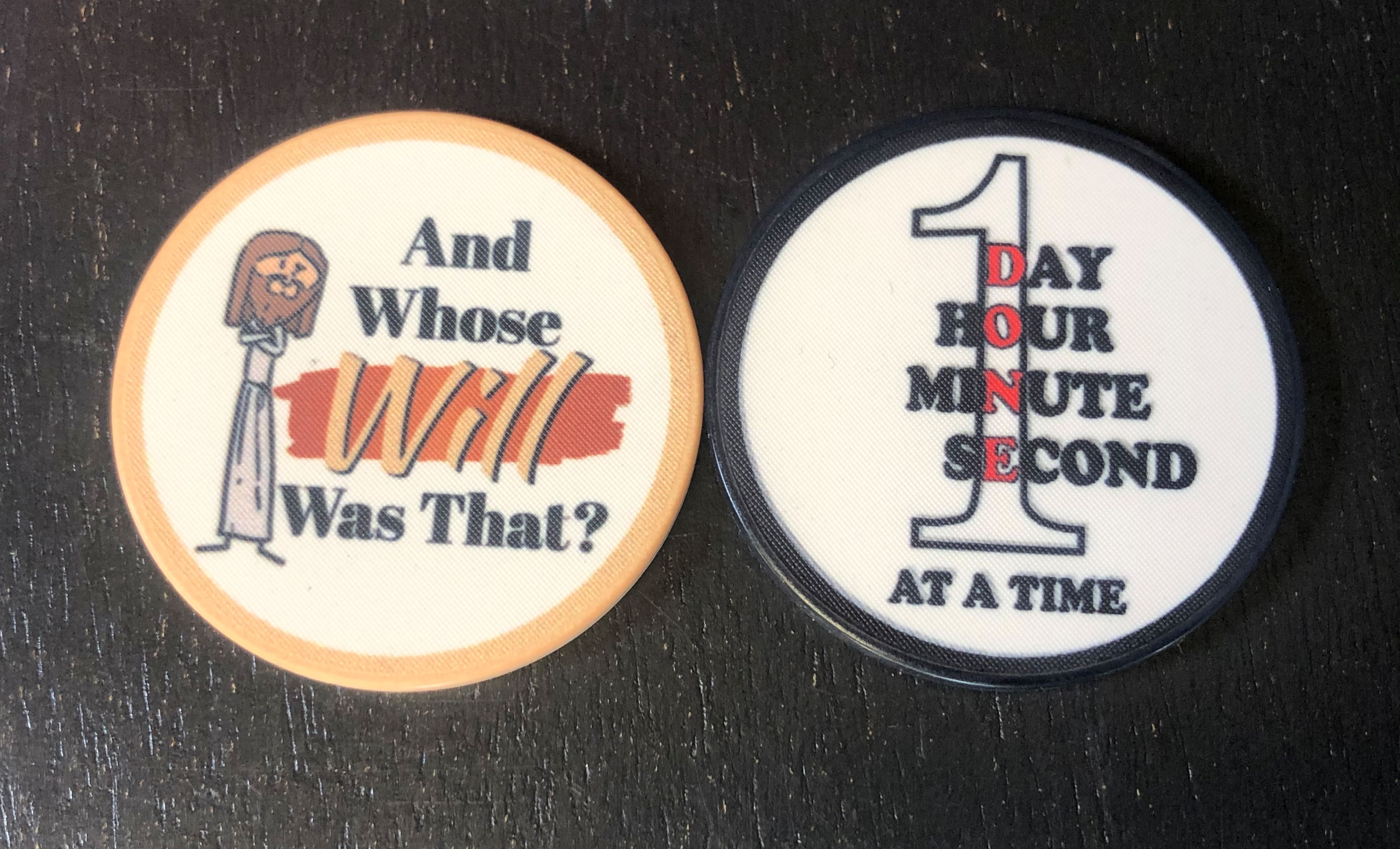 One Day at a Time AA Poker Chip – DONE Sobriety Recovery Chip