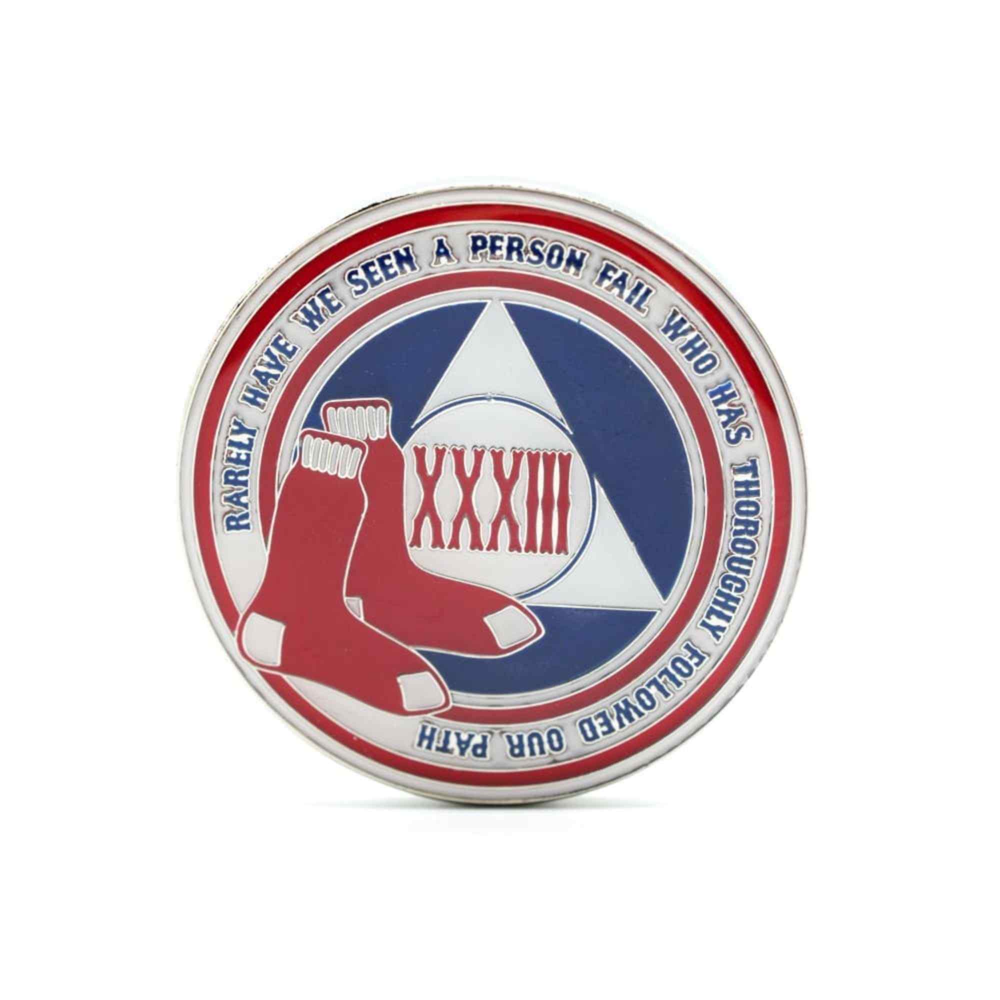 Red Sox AA Coin 1-50yrs Sobriety Chip