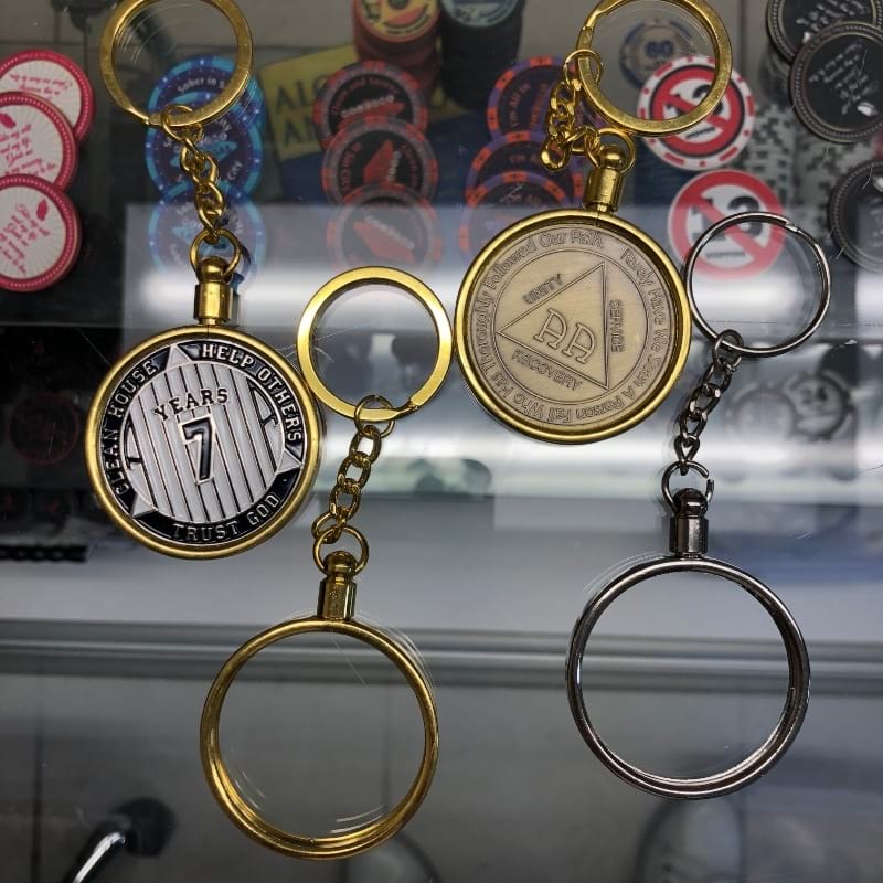 AA Coin Keychain Holder