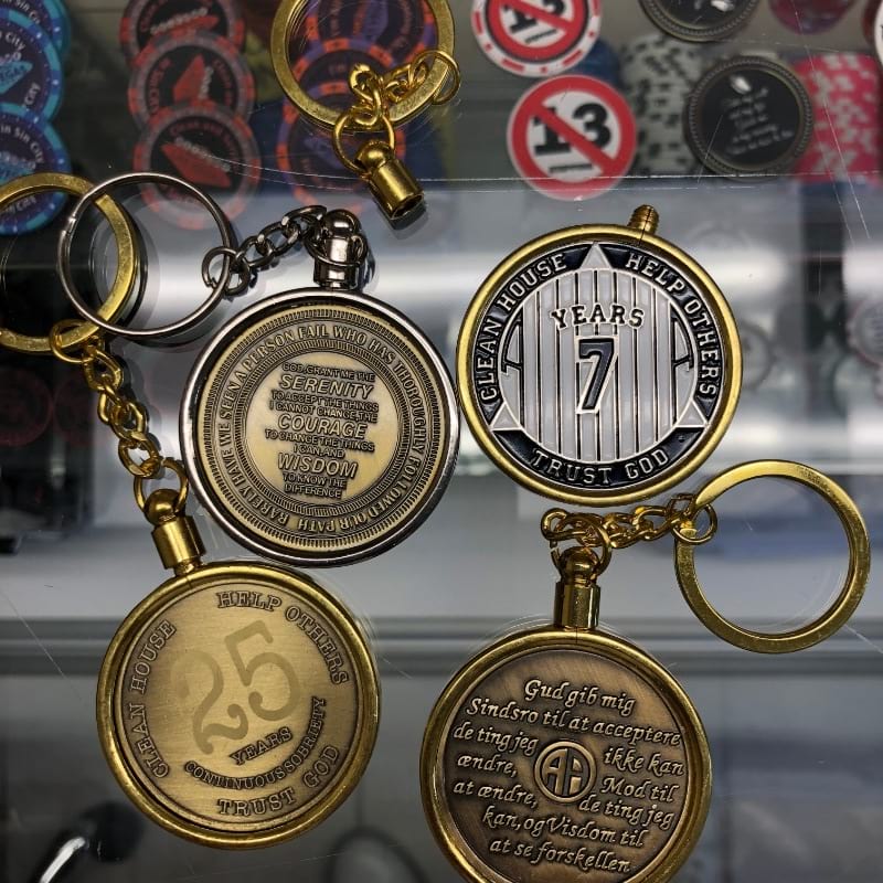 AA Coin Keychain Holder