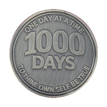 1000 Days AA Sobriety Coin One Day at a Time