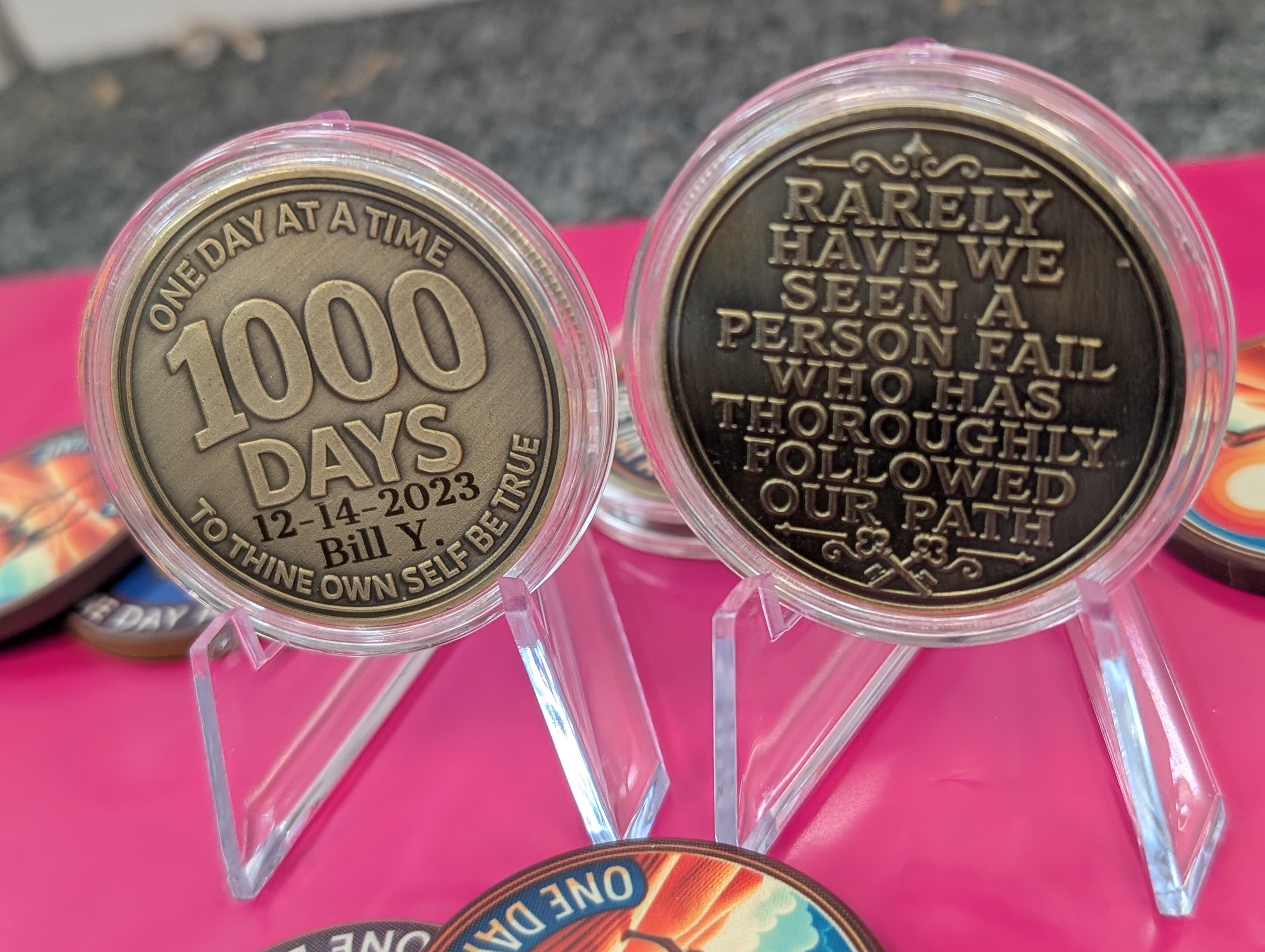 1000 Days AA Sobriety Coin One Day at a Time