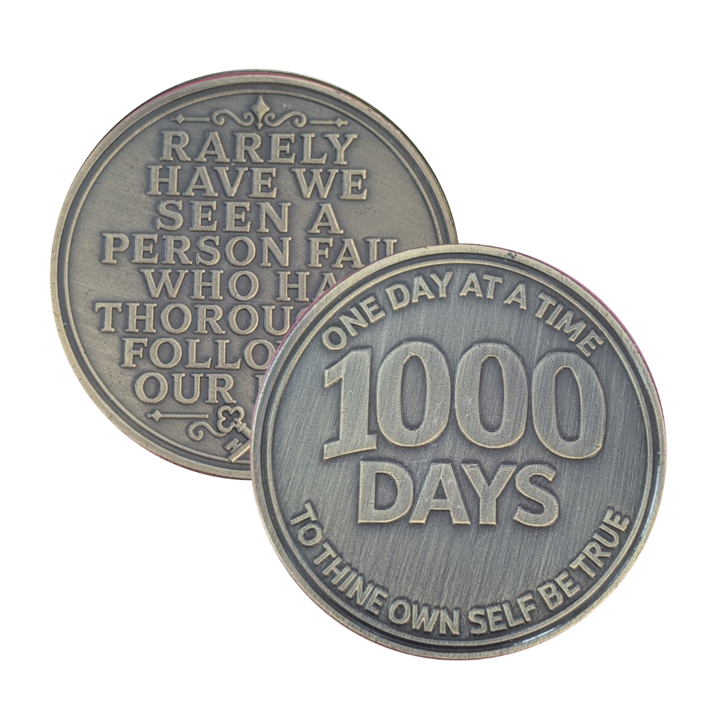 1000 Days AA Sobriety Coin One Day at a Time
