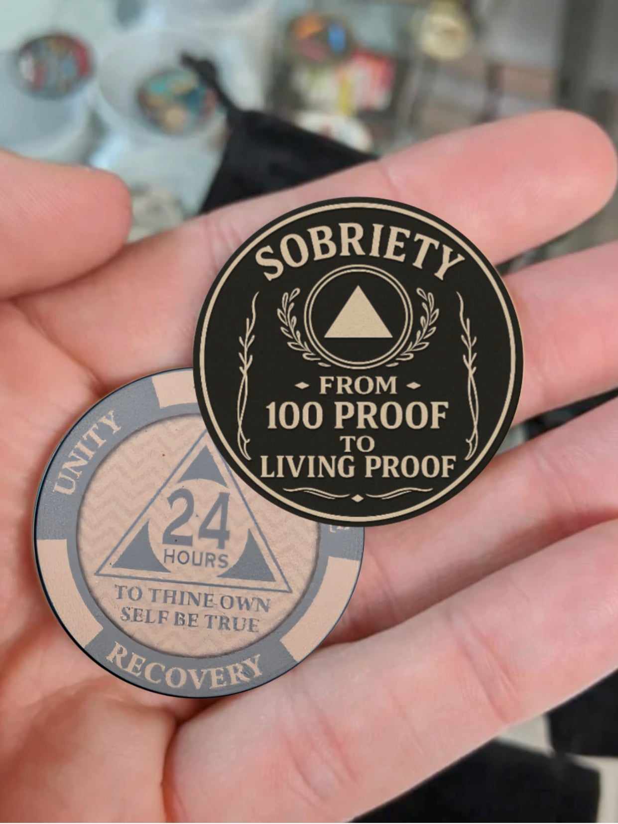 From 100 Proof to Living Proof 24 Hour Sobriety Chip