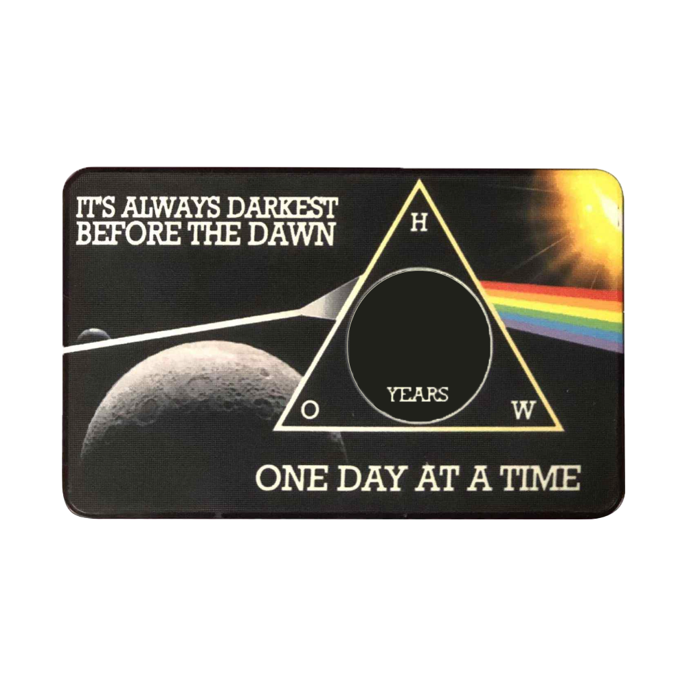 3-Pack Dark Side Moon AA Rectangular Chips: Select Any 3 Years, 1-50 Years Sobriety