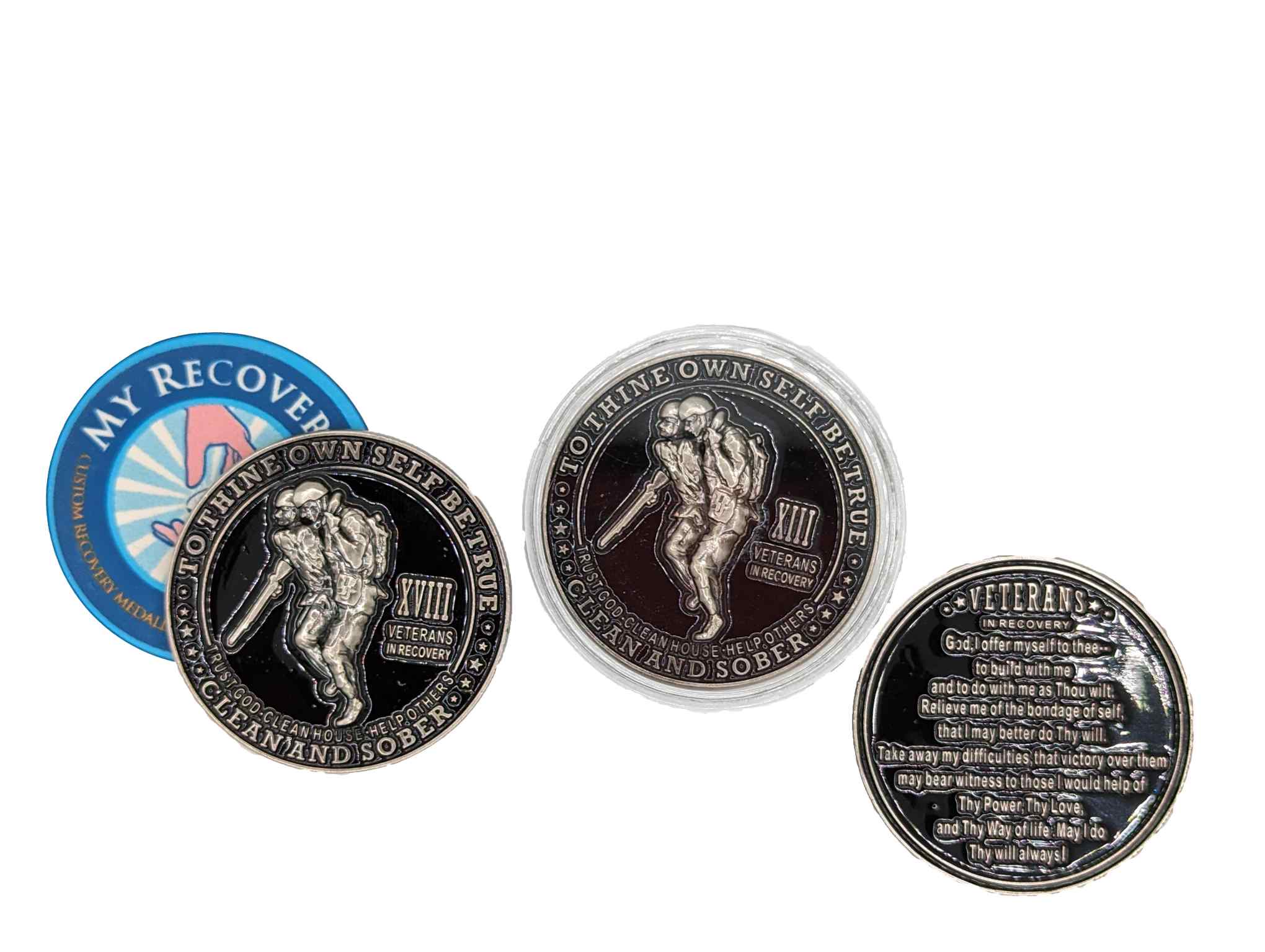 Veterans in Recovery AA Coin 1-60yrs Sobriety Chip