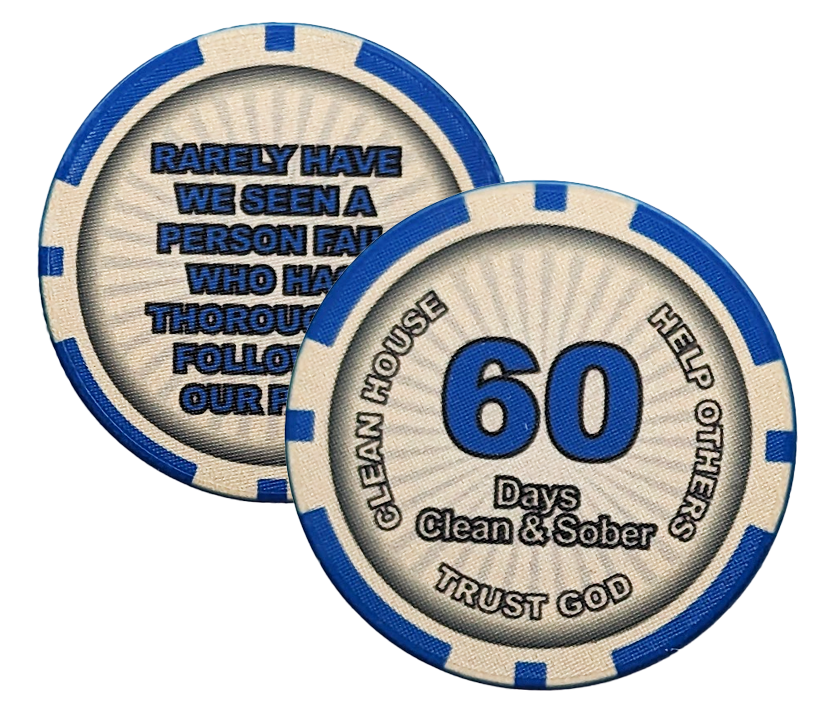 60 Day AA Coin Sobriety Chip