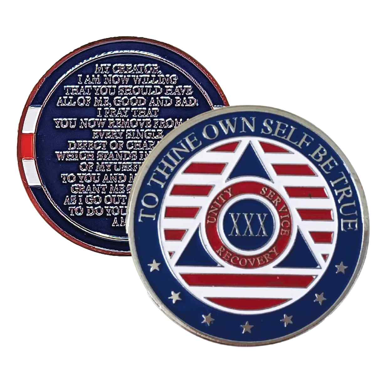 3-Pack Patriotic AA Chips: Select Any 3 Years, 1-50 Years Sobriety