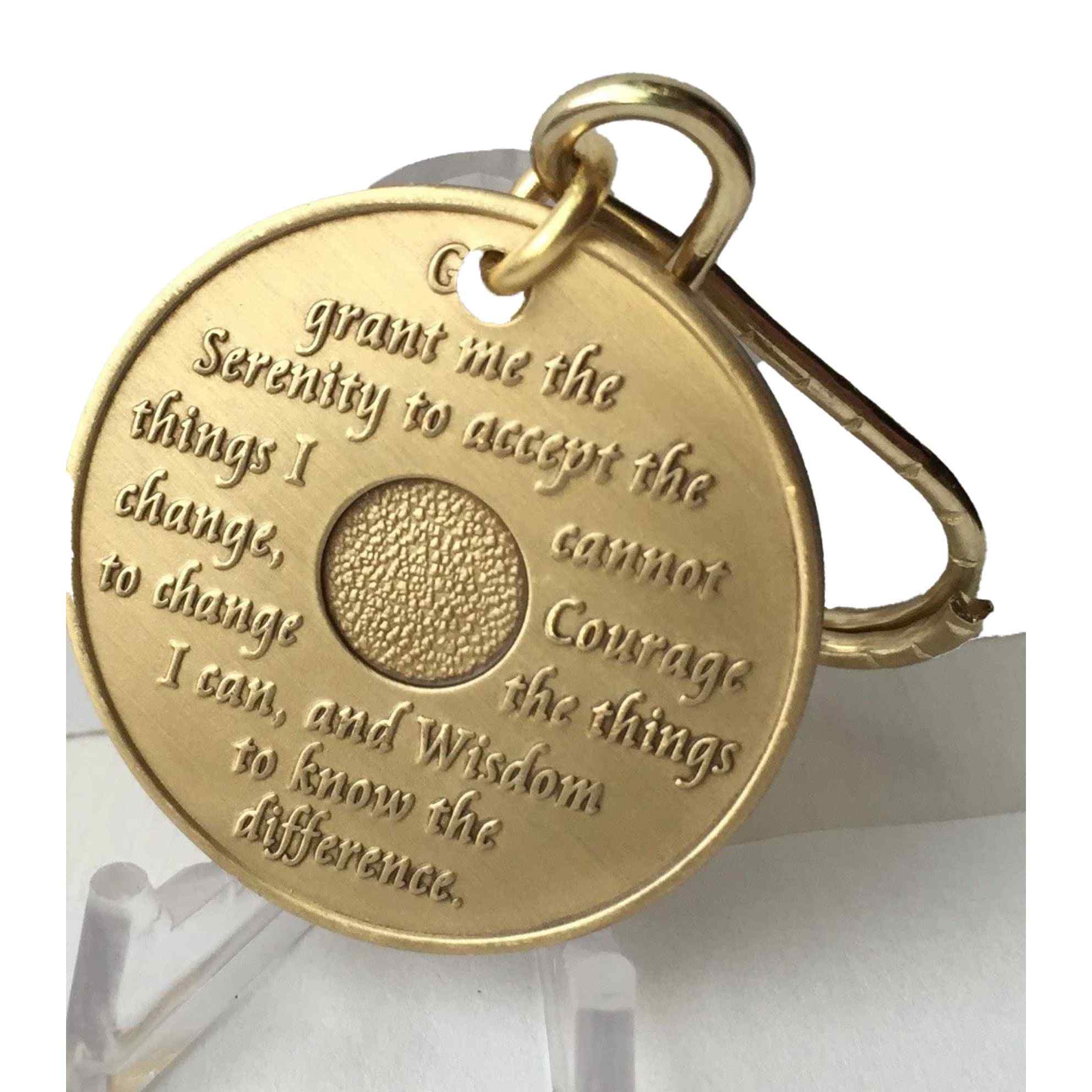 Yearly AA Sobriety Coin Keychain 24hr-11months