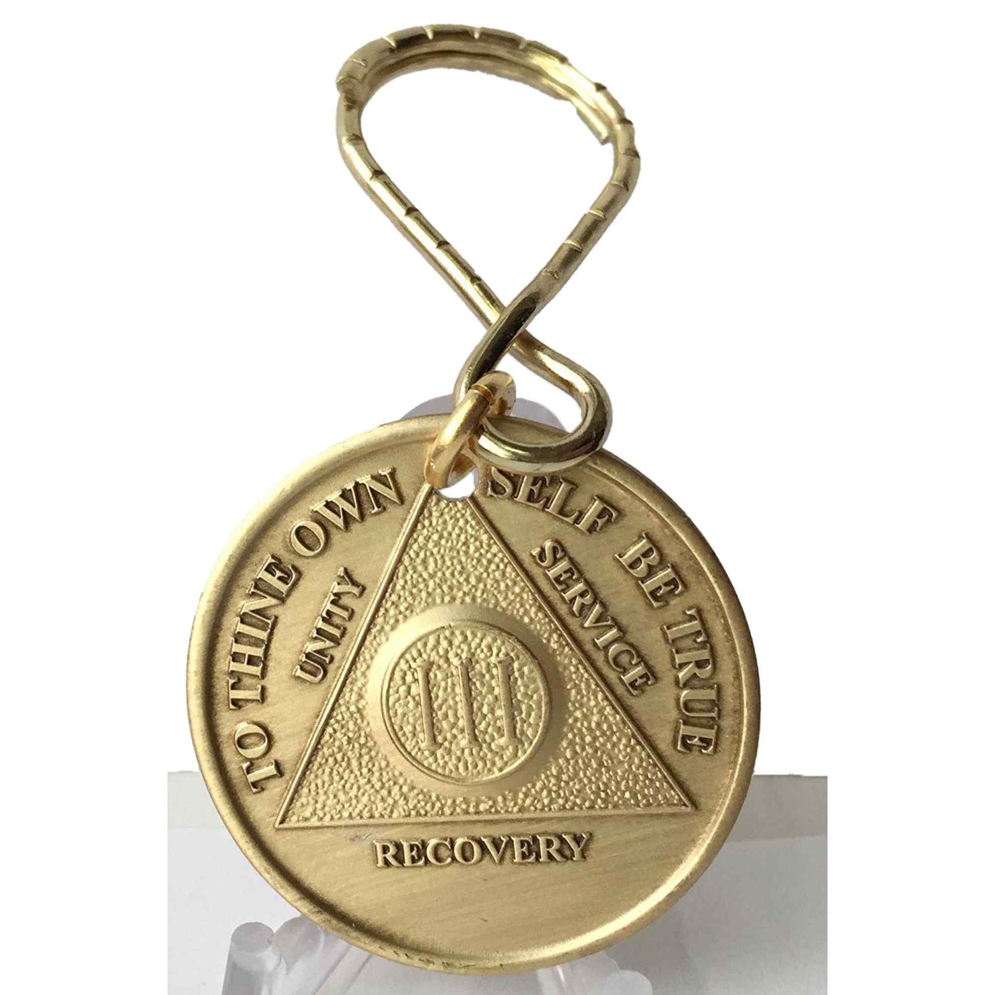 Yearly AA Sobriety Coin Keychain 24hr-11months