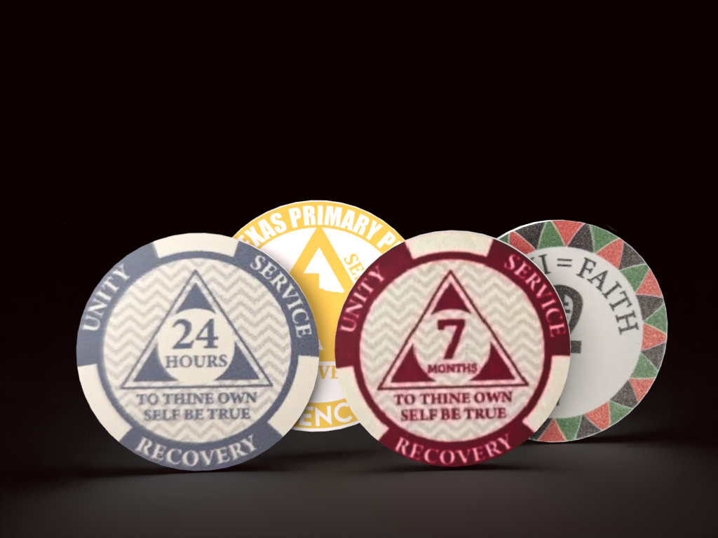 Custom Monthly AA Chips for Your Home Group: Upload Your Logo, 24 Hours to 11 Months