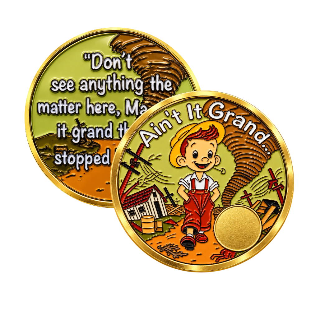 Ain’t It Grand AA Sobriety Medallion – Engraved Year | Recovery Affirmation Coin