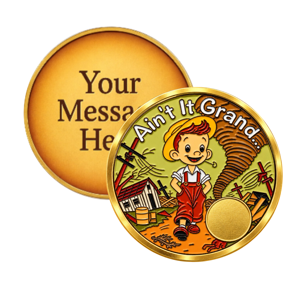 Ain’t It Grand AA Sobriety Medallion – Engraved Year & Custom Back Engraving | Personalized Recovery Gift