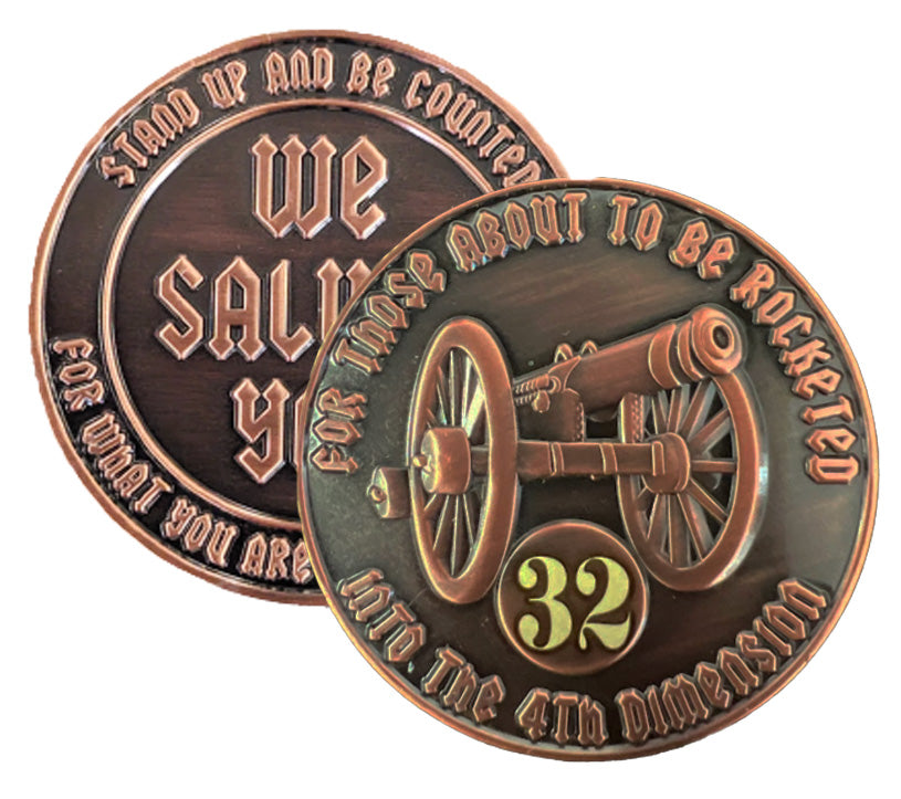 For Those About to be Rocketed We Salute You AA Coin 24hr-11Months Sobriety Chip Includes Gift Box