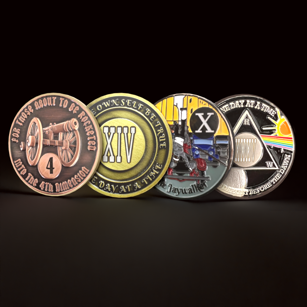 Sun & Moon AA Coin 1-60yrs Sobriety Chip