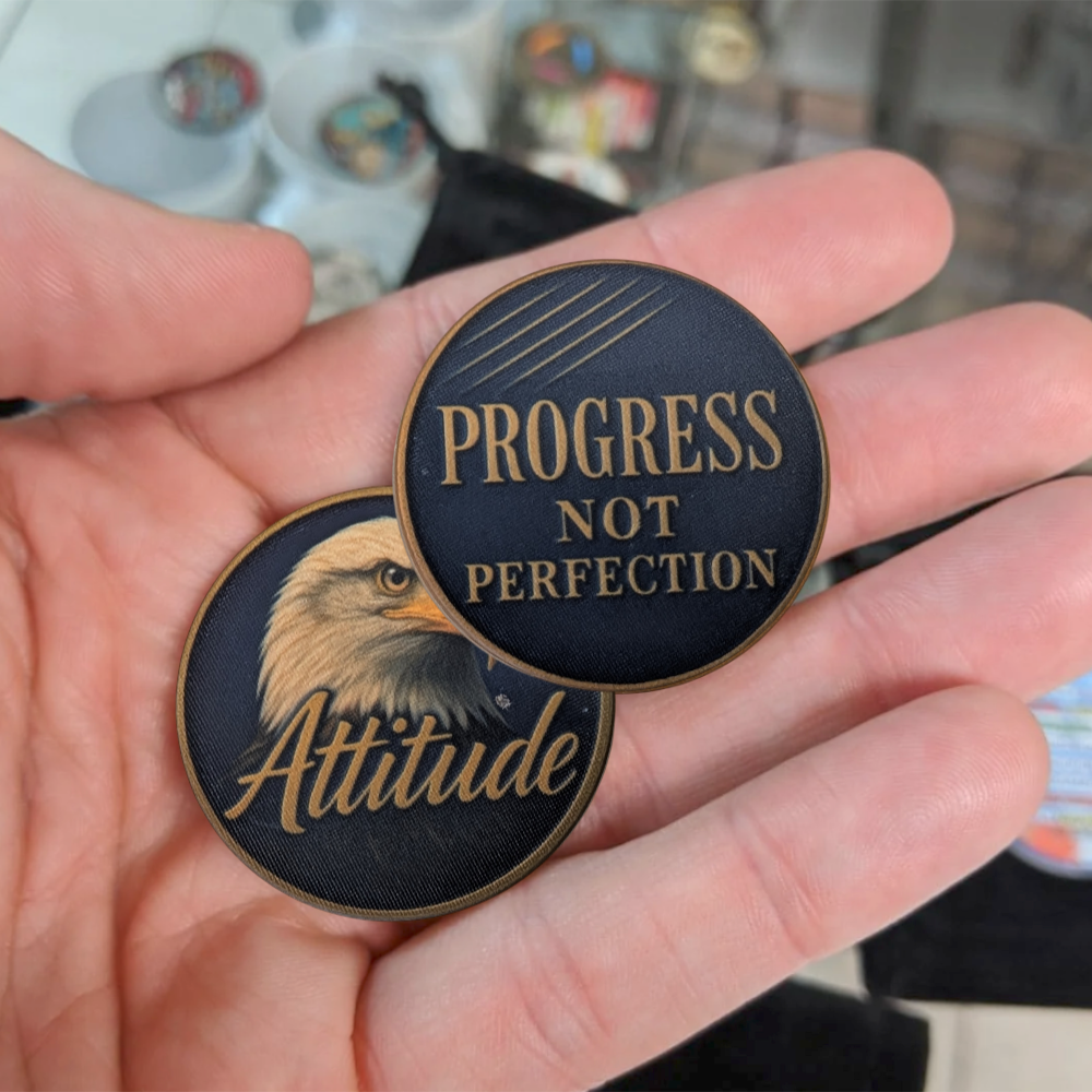 Progress Not Perfection Sobriety Chip