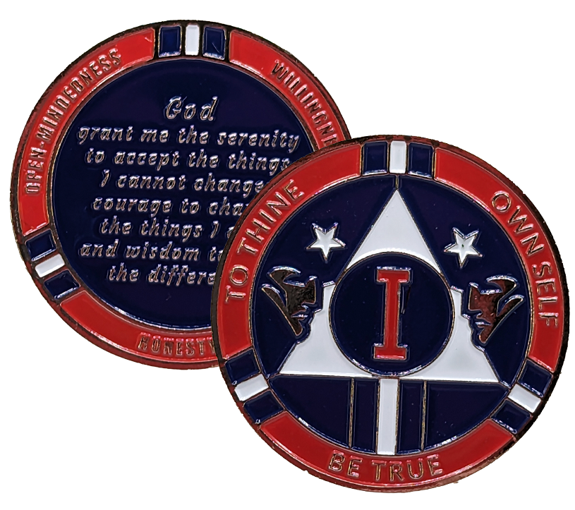 New England Patriot AA Coin 1-50yrs Sobriety Chip