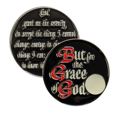 But for the Grace of God AA Sobriety Coin, Serenity Prayer Back