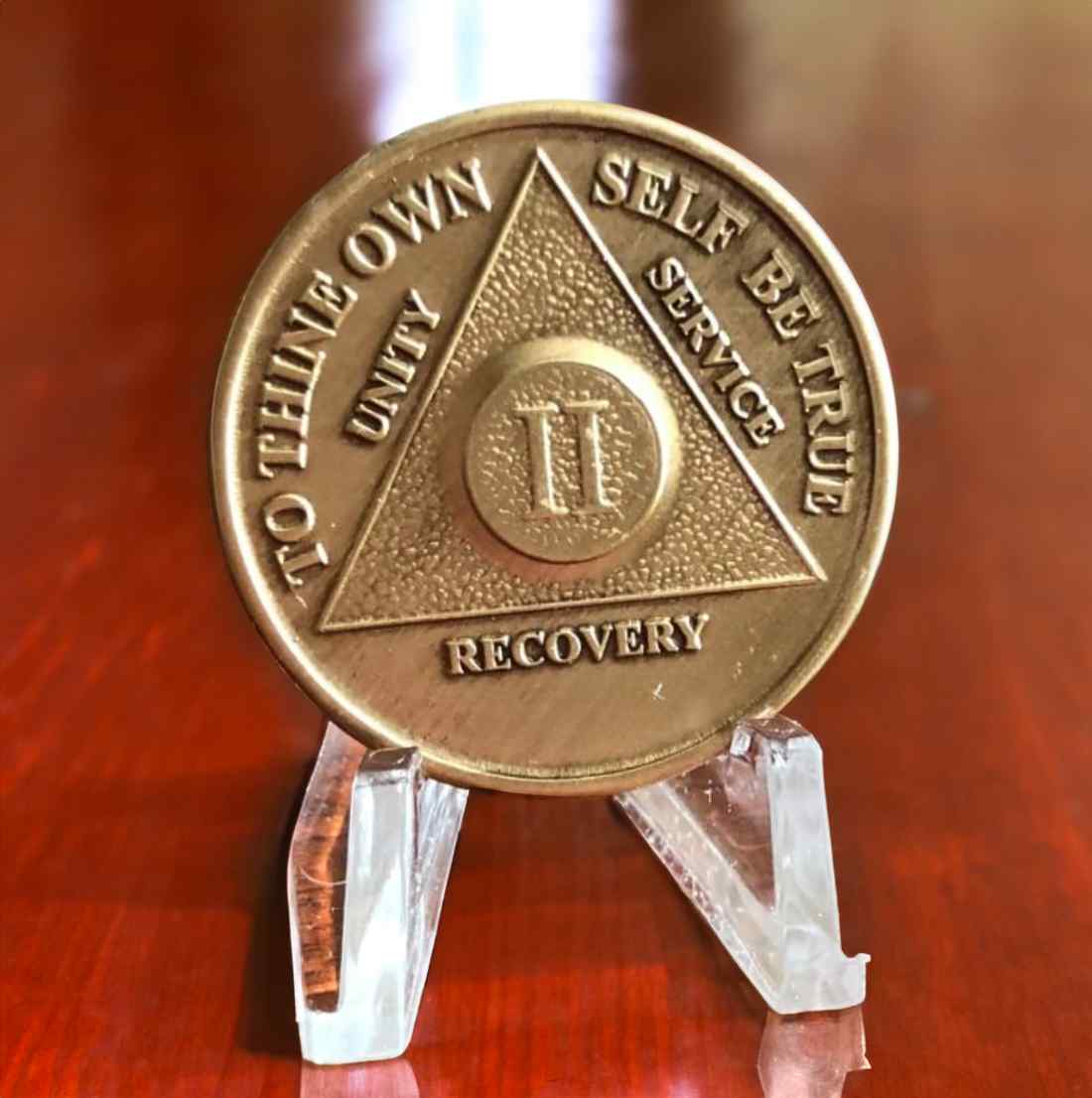 Bronze AA Coin 1-18 Months Sobriety Chip