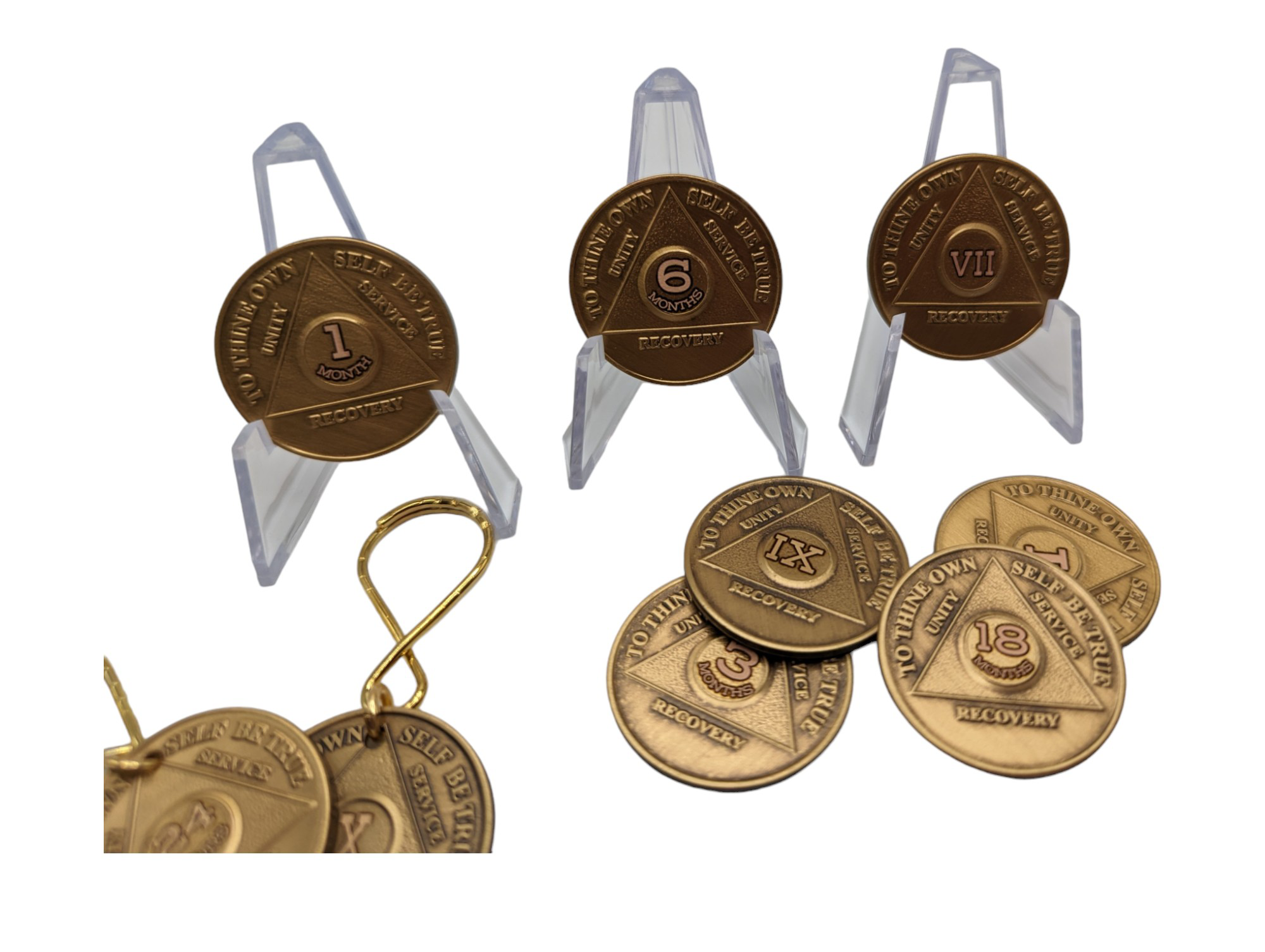 Bronze AA Coin 24hr-60yrs Sobriety Chip