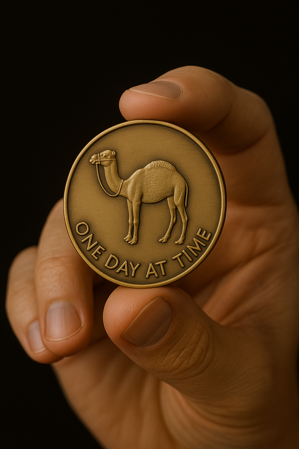 One Day At a Time Camel with Serenity Prayer