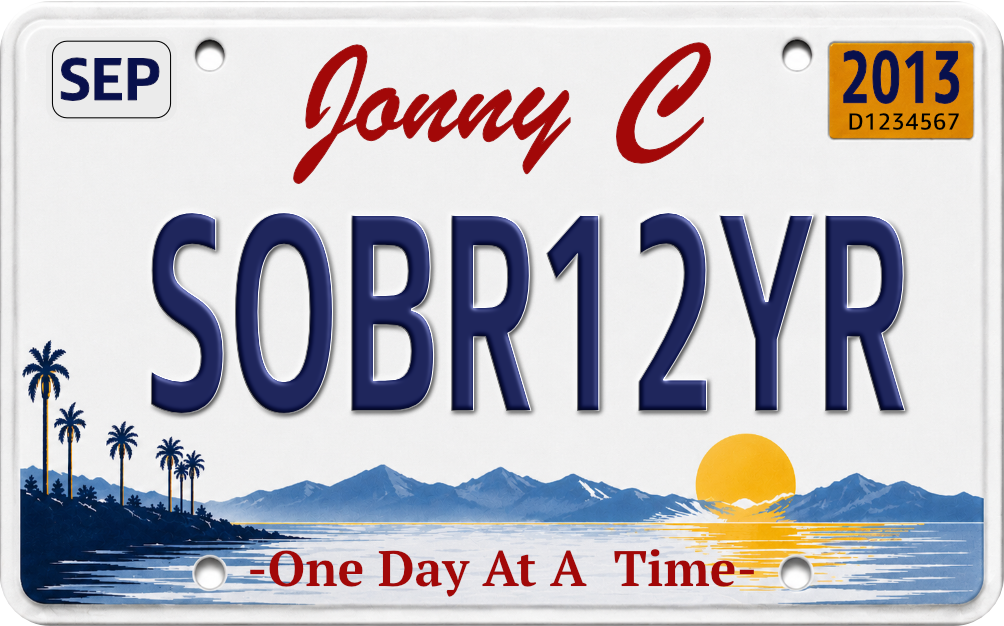 Custom Sobriety License Plate Chip | Personalized Recovery Keepsake – All 50 States