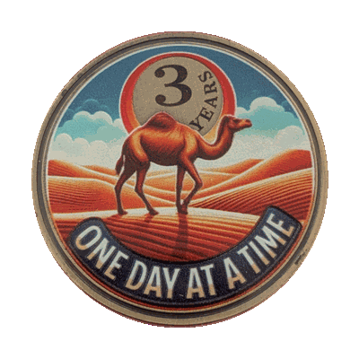 One Day at a Time Camel Poem AA Sobriety Coin