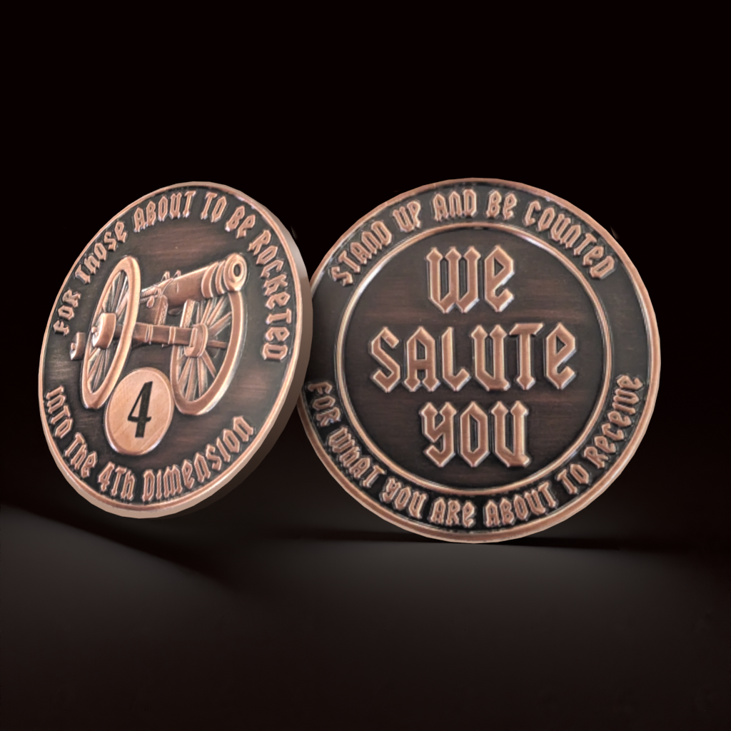 For Those About to be Rocketed We Salute You AA Coin 24hr-60yrs Sobriety Chip Includes Gift Box
