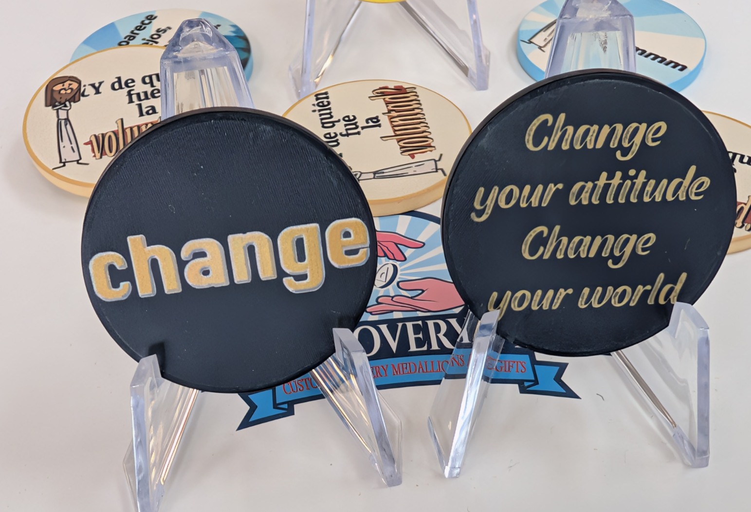 Change Your Attitude Change Your World Recovery Chip Sobriety Gift