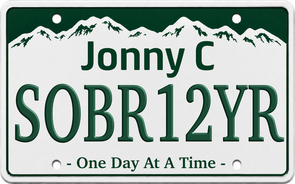 Custom Sobriety License Plate Chip | Personalized Recovery Keepsake – All 50 States