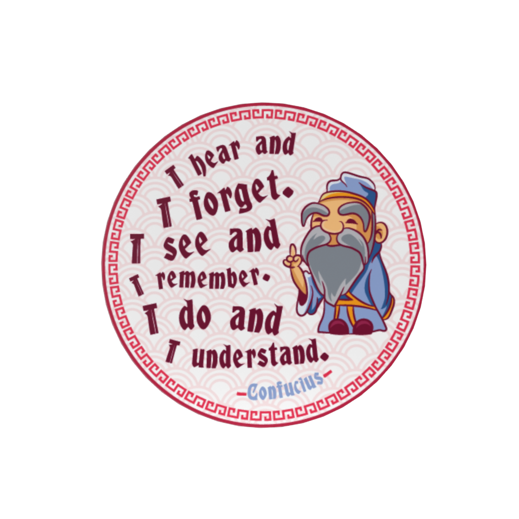 Confucius Quote Poker Chip “I Hear and I Forget”