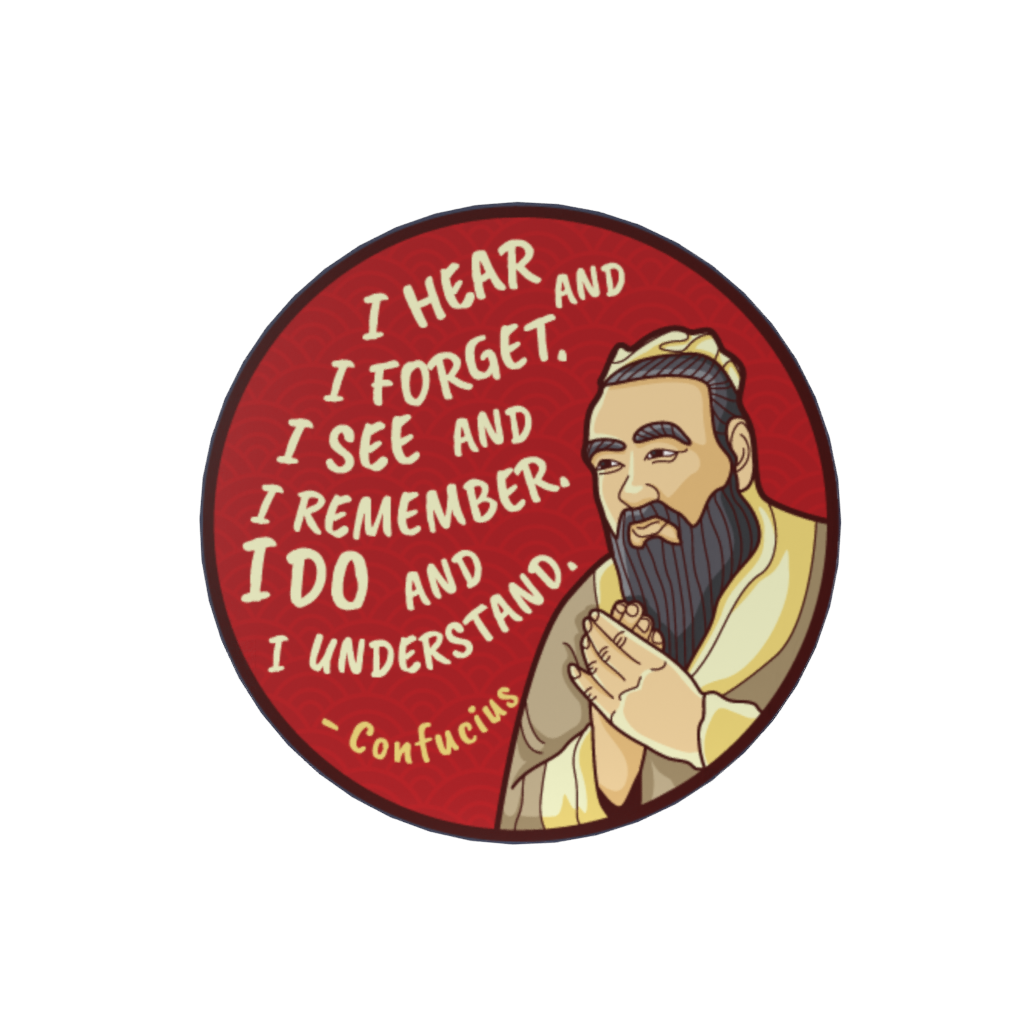 Confucius Quote Poker Chip “I Hear and I Forget”