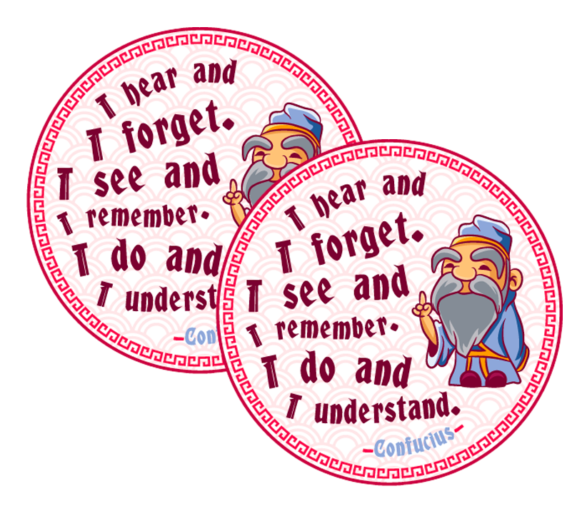 Confucius Quote Poker Chip “I Hear and I Forget”