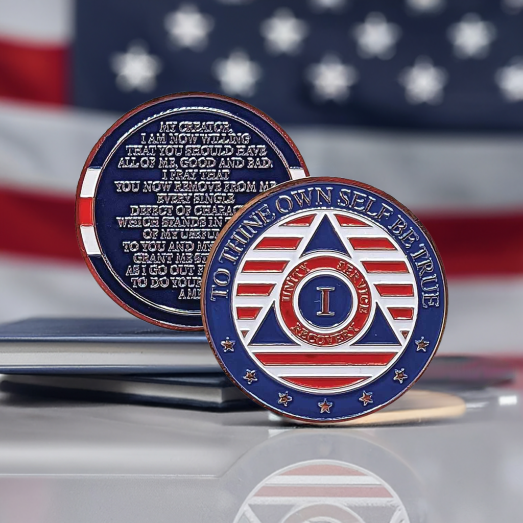 Patriotic AA Medallion | 1-60 Years | Custom Engraving Option Available